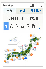 tenki.jp 全国天気図ブログパーツ。